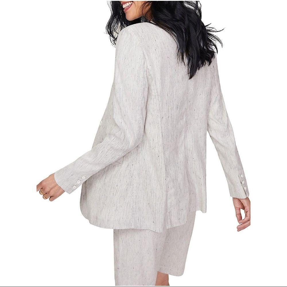 Nwot-nydj Collarless Linen-Blend Blazer (Medium) - Picture 2 of 16